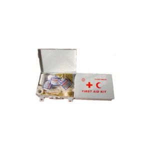 First Aid Kit In Metal Lockable Box White