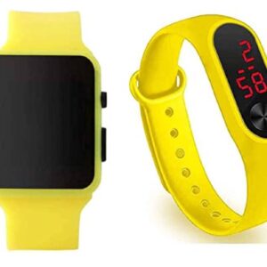 Yellow Silicon Kids Digital  Watch